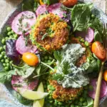 Crispy Pea Fritter Salad