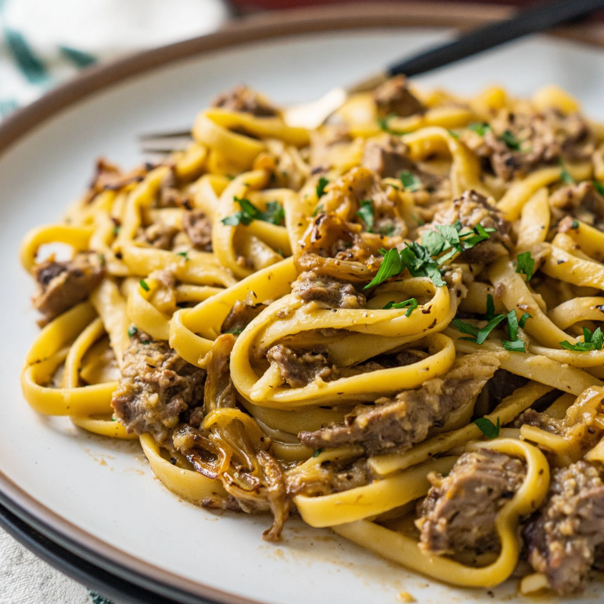 Garlic Butter Beef Pasta