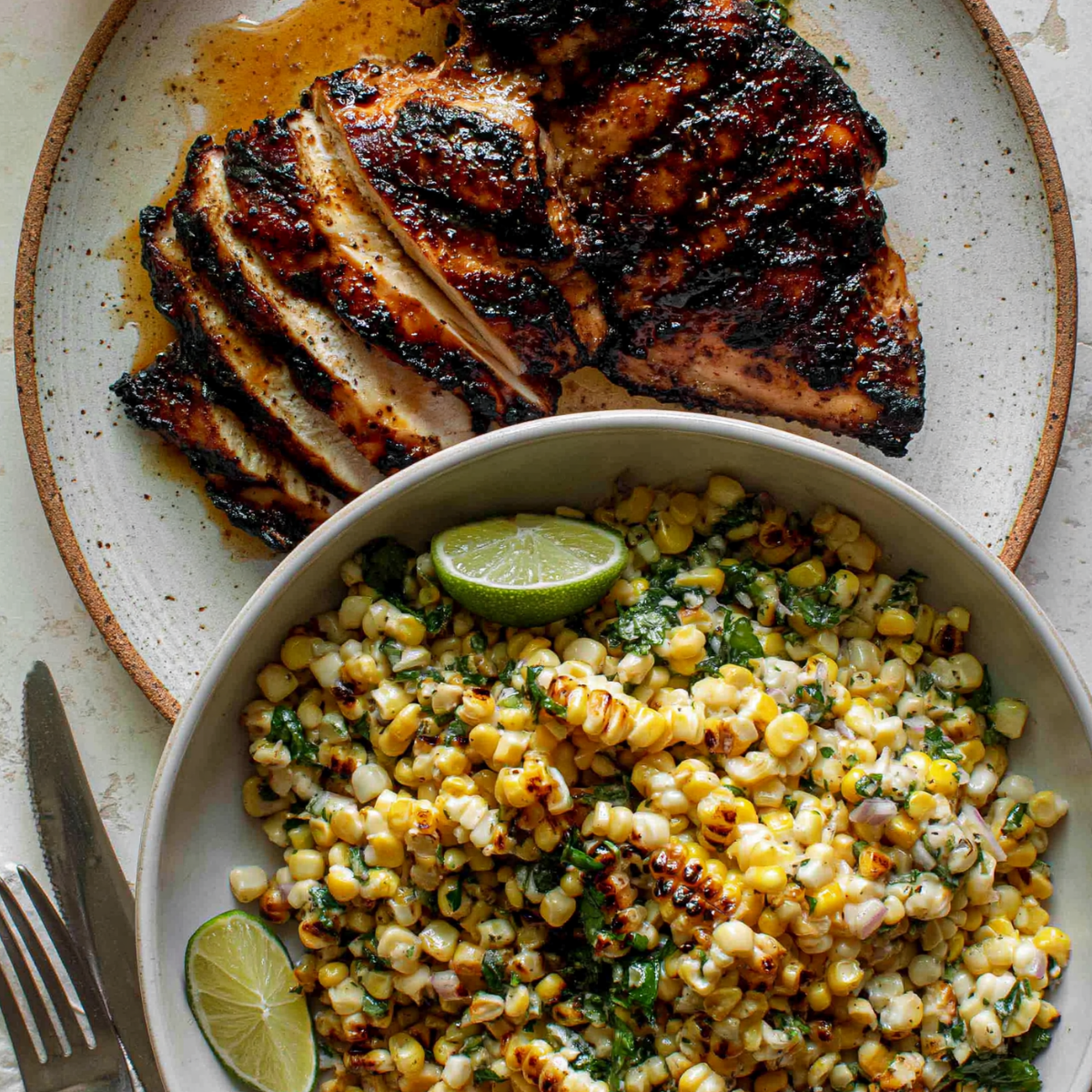 Grilled Hot Honey Chicken with Sweet Corn Salad