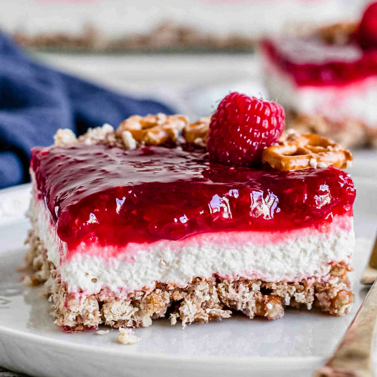 Raspberry Pretzel Salad