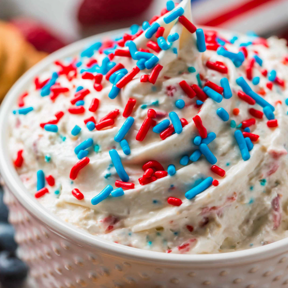 Red White and Blue Funfetti Dip