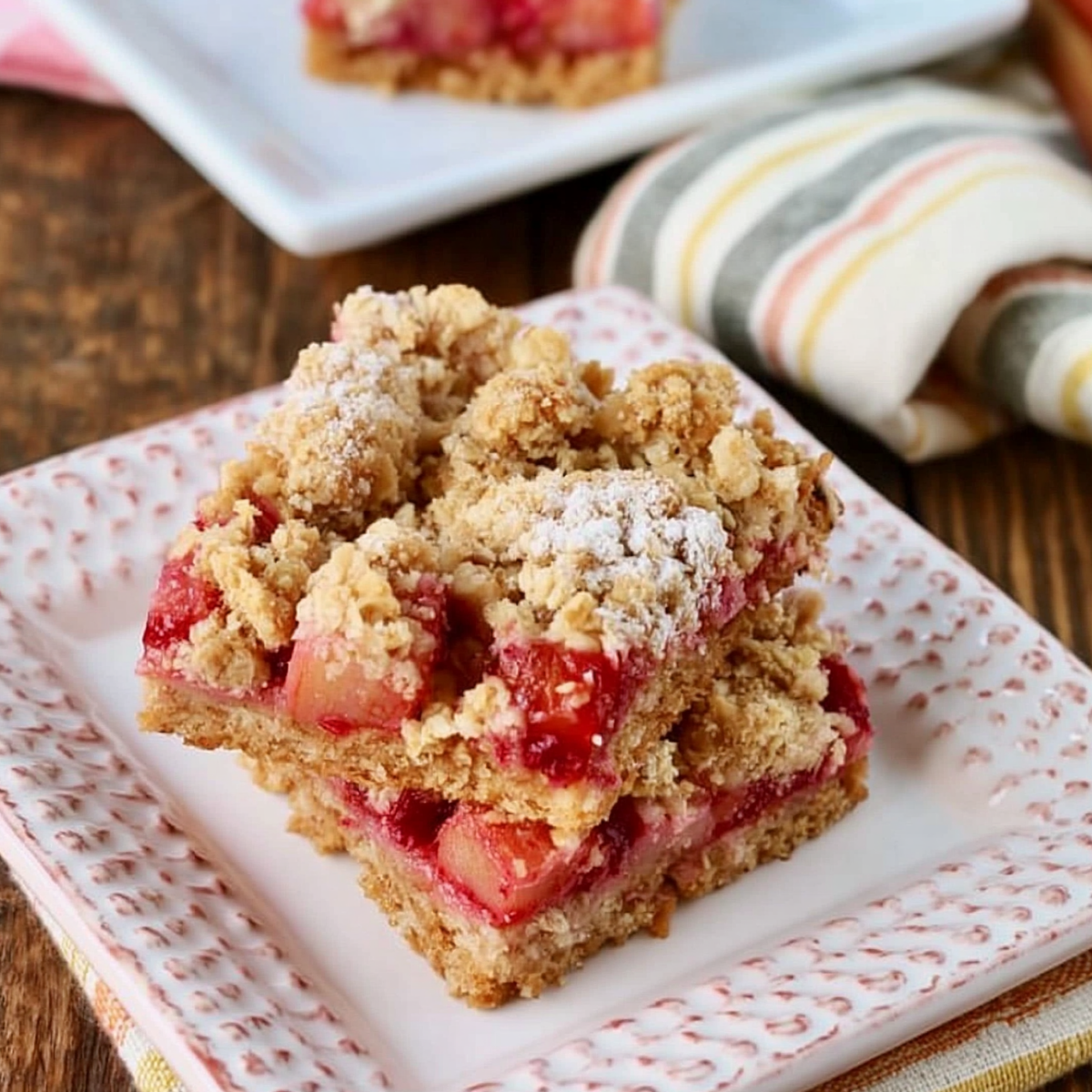 Rhubarb Oatmeal Bars