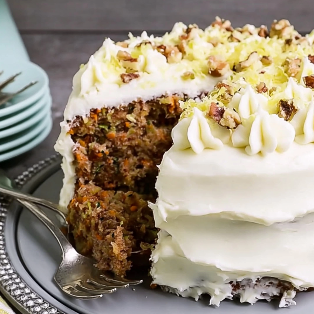 Zucchini Cake With Cream Cheese Frosting