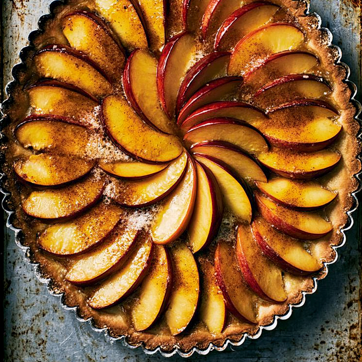 brown butter nectarine tart