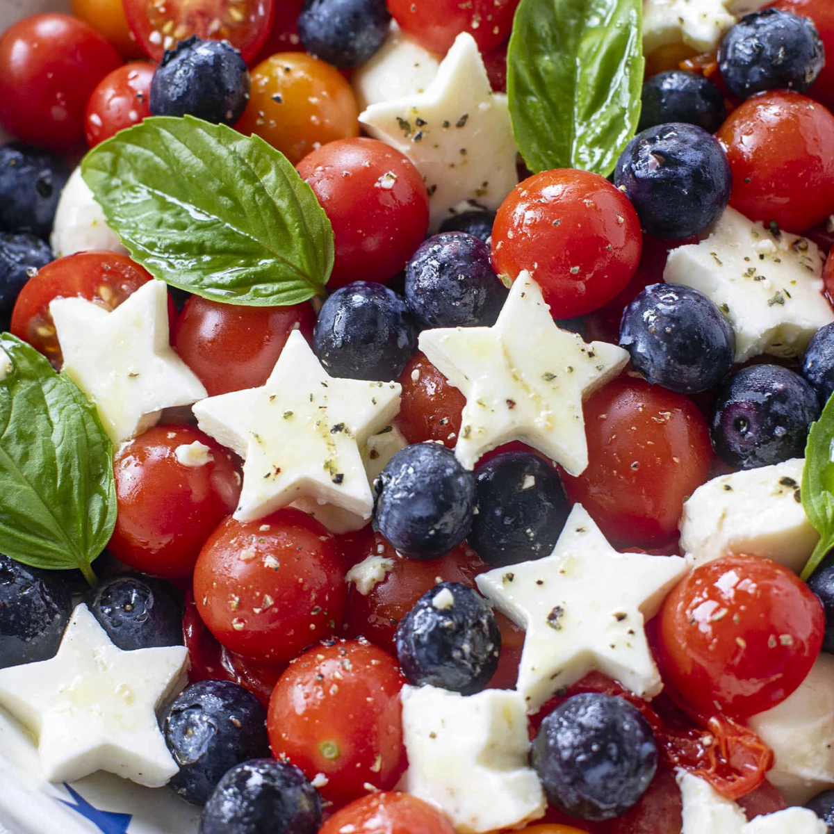 Blueberry Cherry Tomato Caprese Salad
