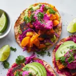 Cajun Spiced Tofu Tostadas with Beet Crema