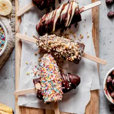 Frozen Chocolate Banana Pops