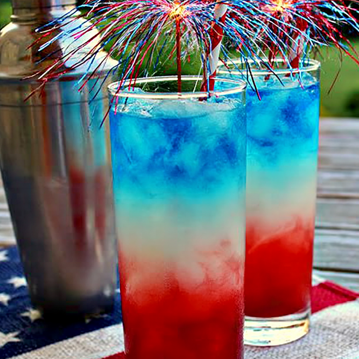 July 4th Layered Drinks