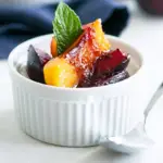 Nectarine Panna Cotta with Roasted Plums