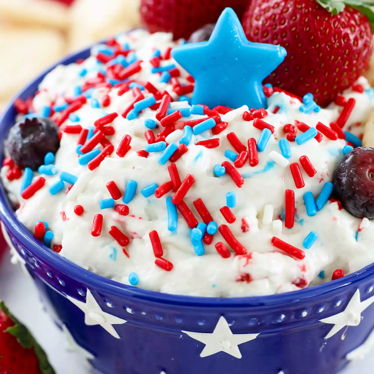 Red White & Blue Cake Batter Dip