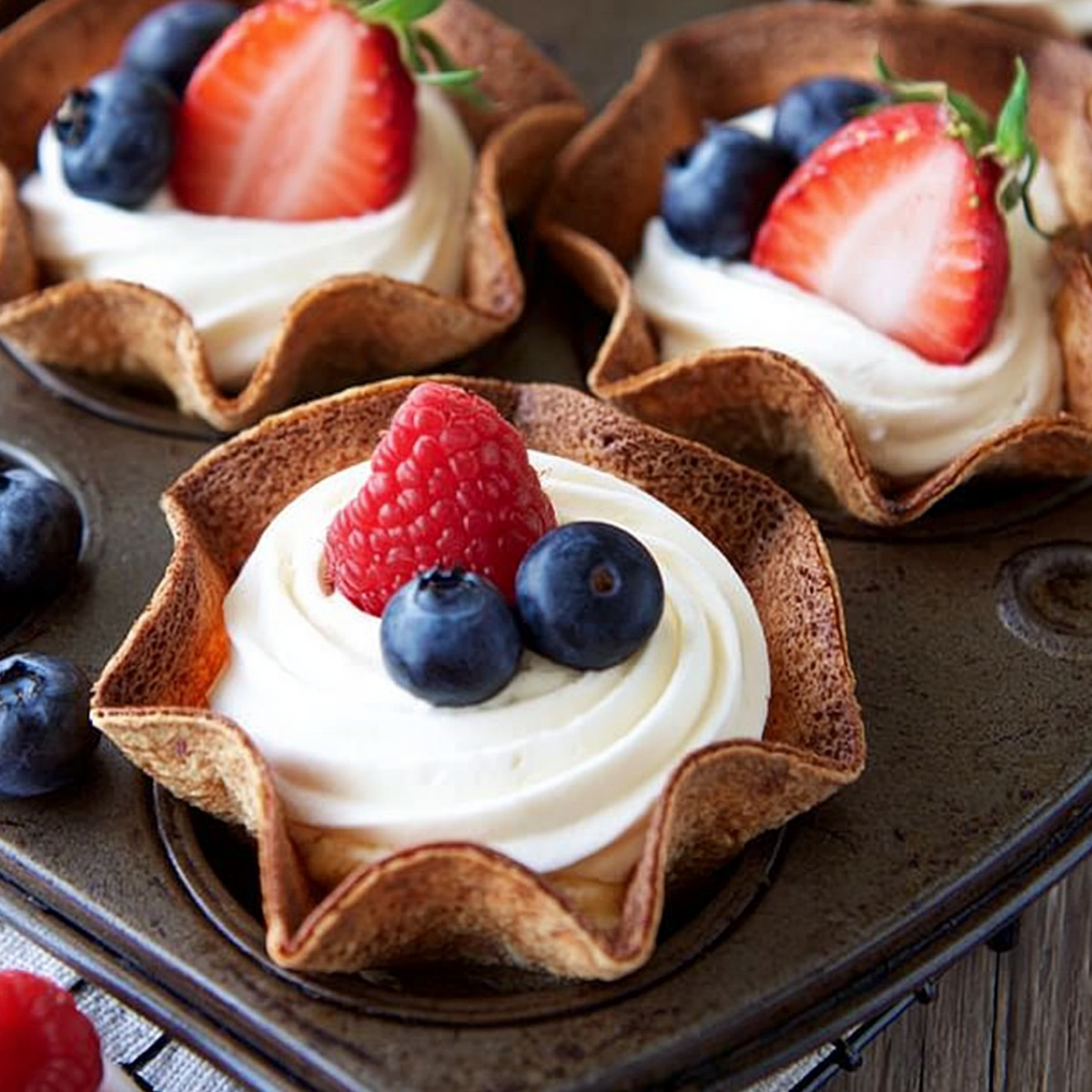 Red White & Blue Tortilla Cups