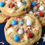 Red White and Blue Cookies With M&Ms