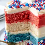 Red White and Blue Fourth of July Cake