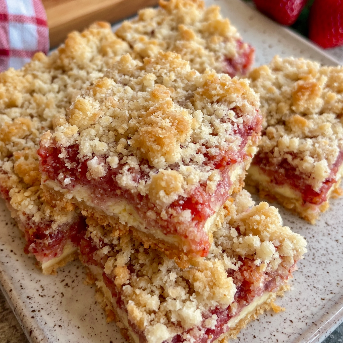 Strawberry Cheesecake Crumb Bars
