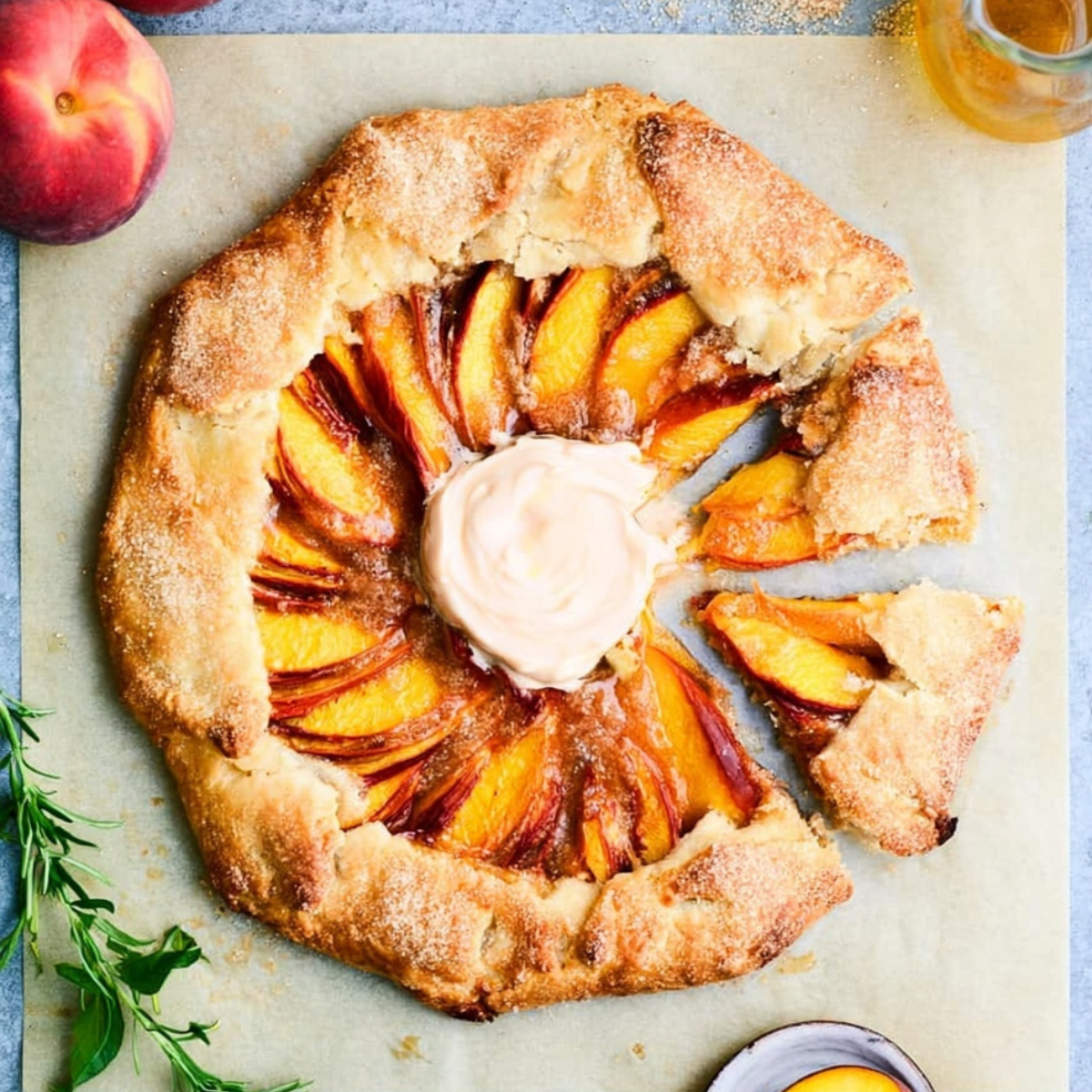 Brown sugar peach galette