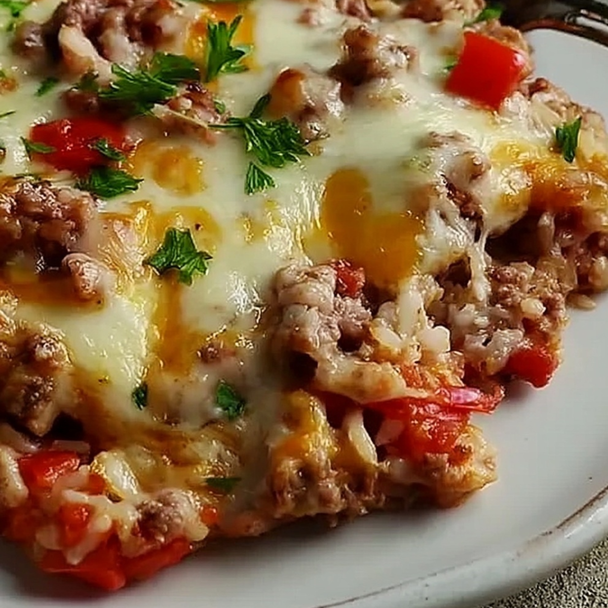 Cheesy Hamburger Rice Casserole