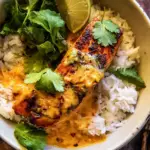 Coconut Curry Salmon with Garlic Butter