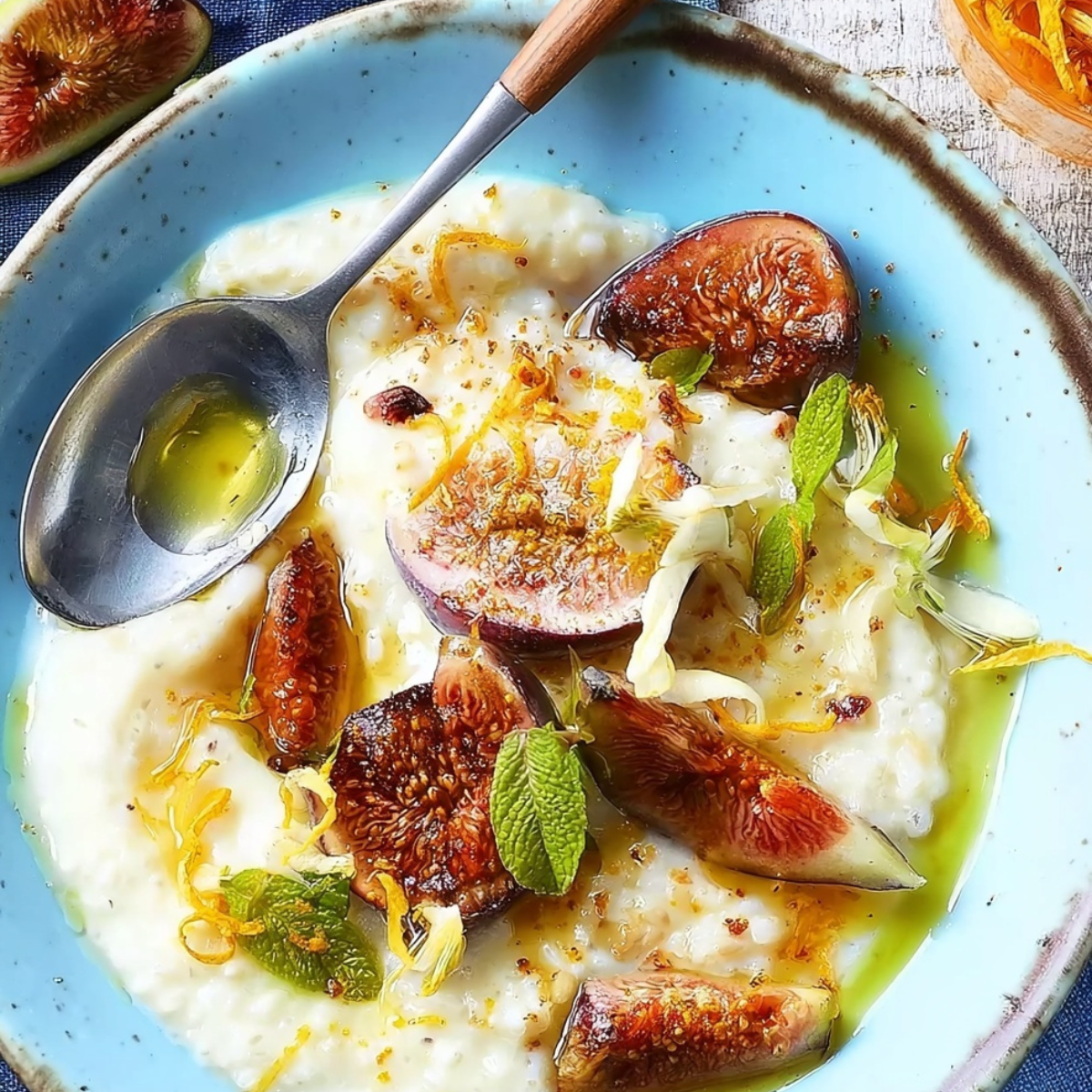 Fig and orange blossom rice pudding