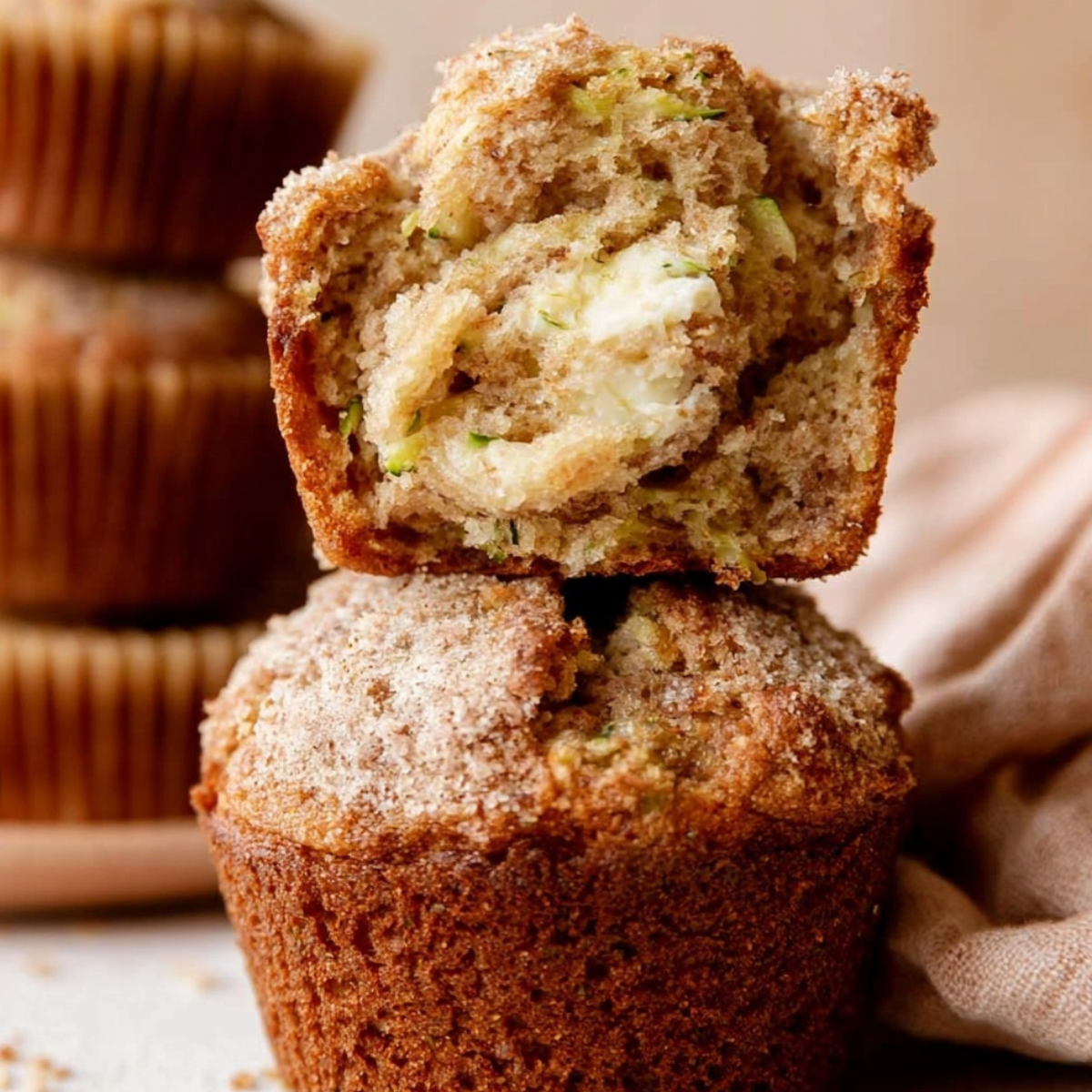 Cream Cheese-Filled Zucchini Muffins