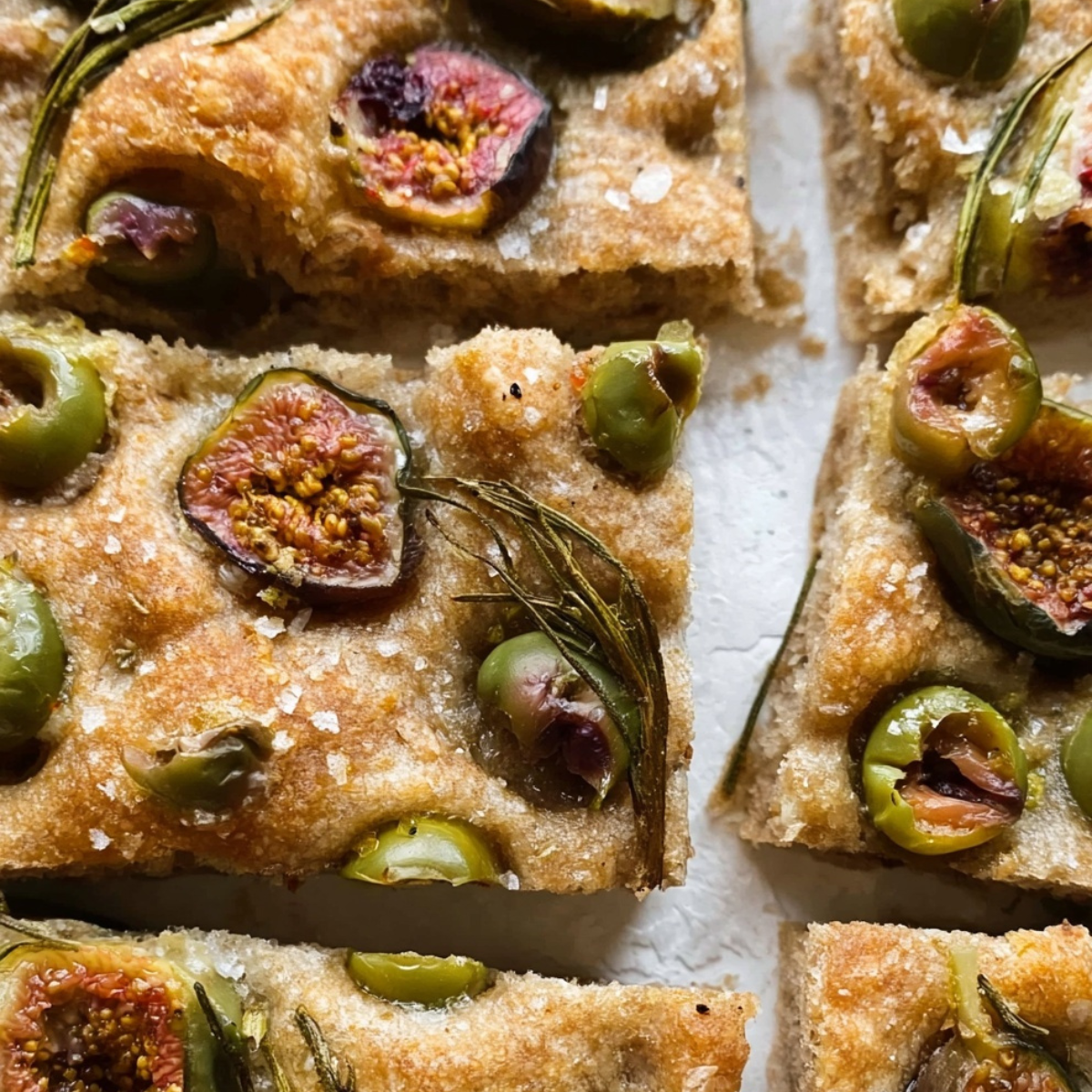 Fig Olive Rosemary Whole Wheat Focaccia
