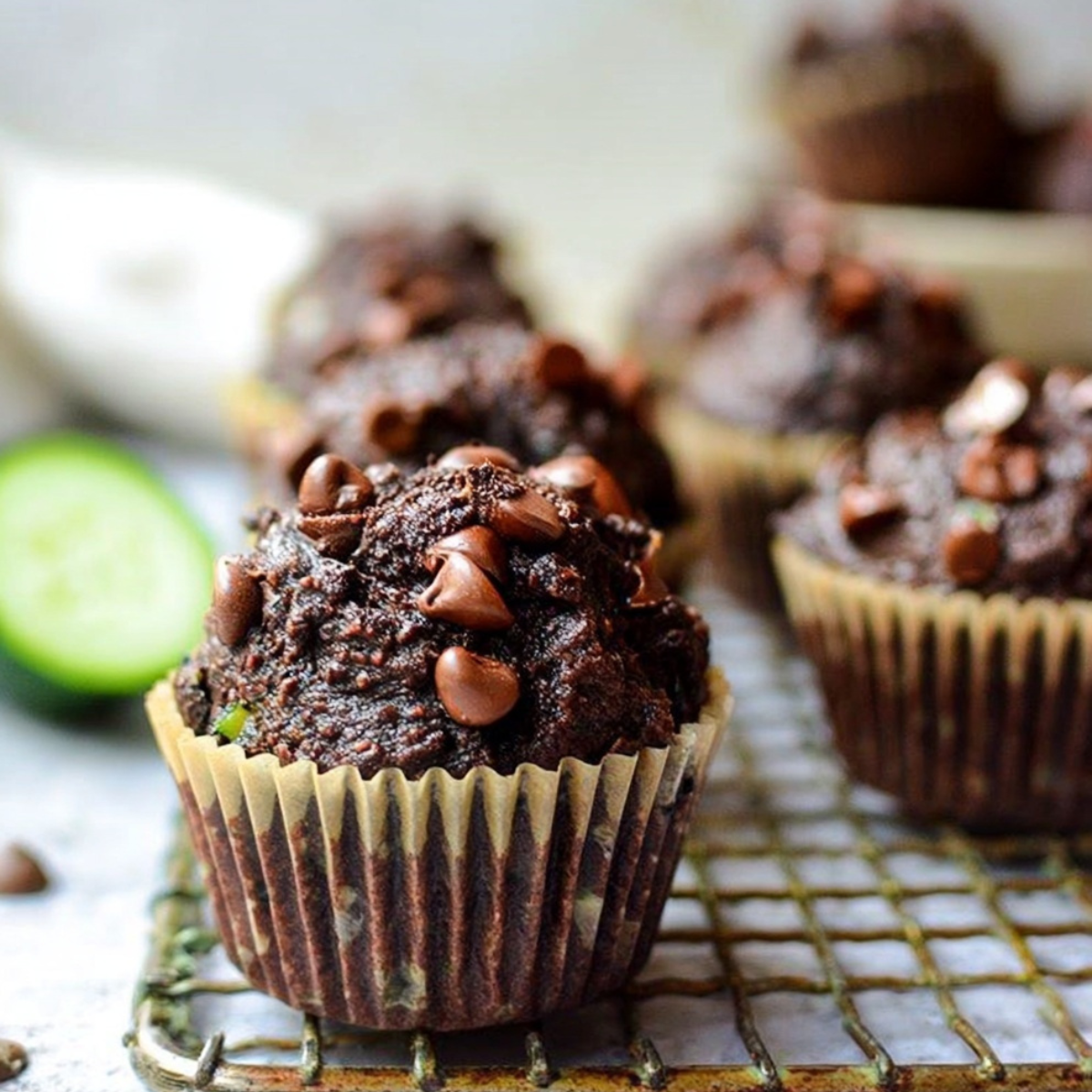 Healthy Chocolate Zucchini Muffins