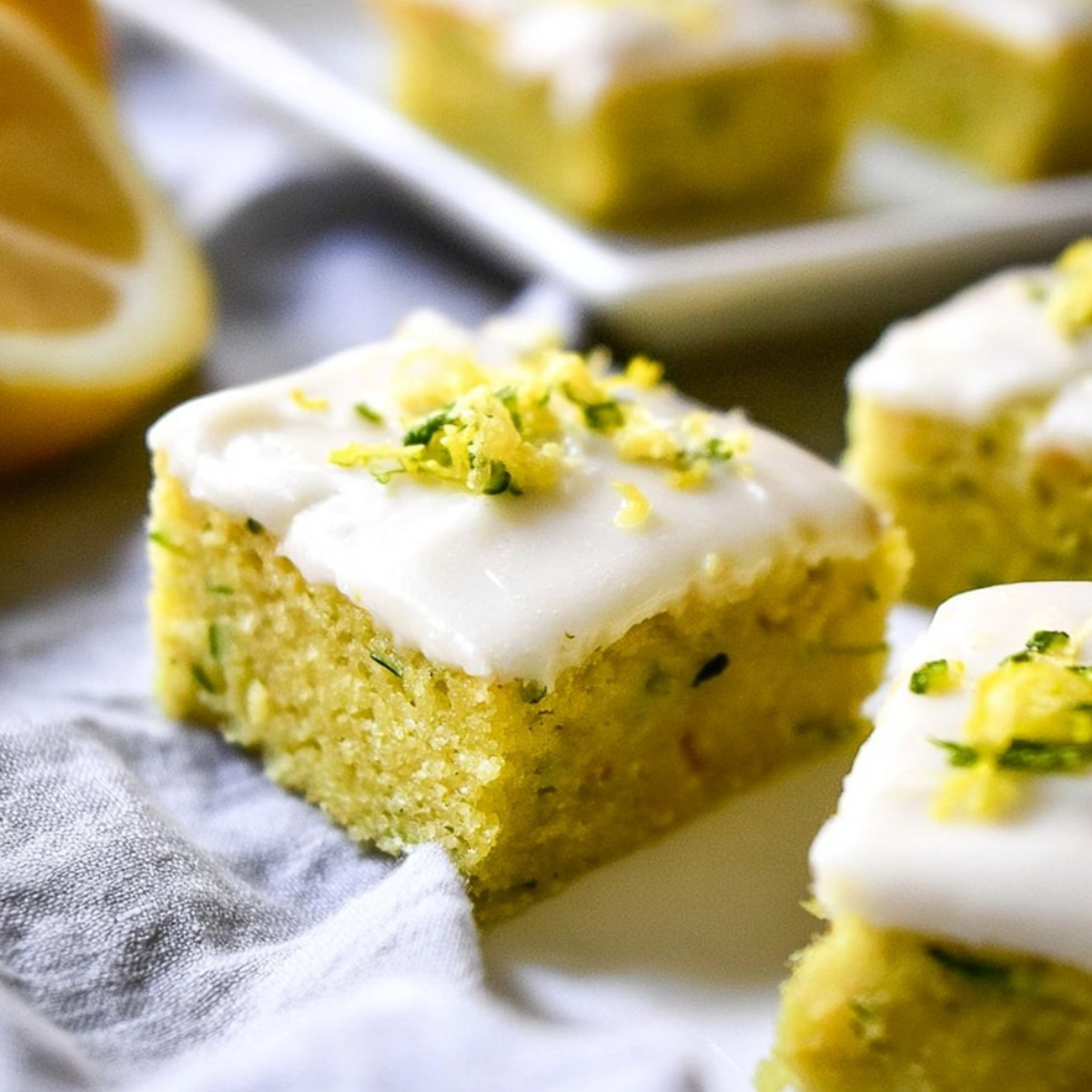 Lemon Zucchini Bars with Glaze