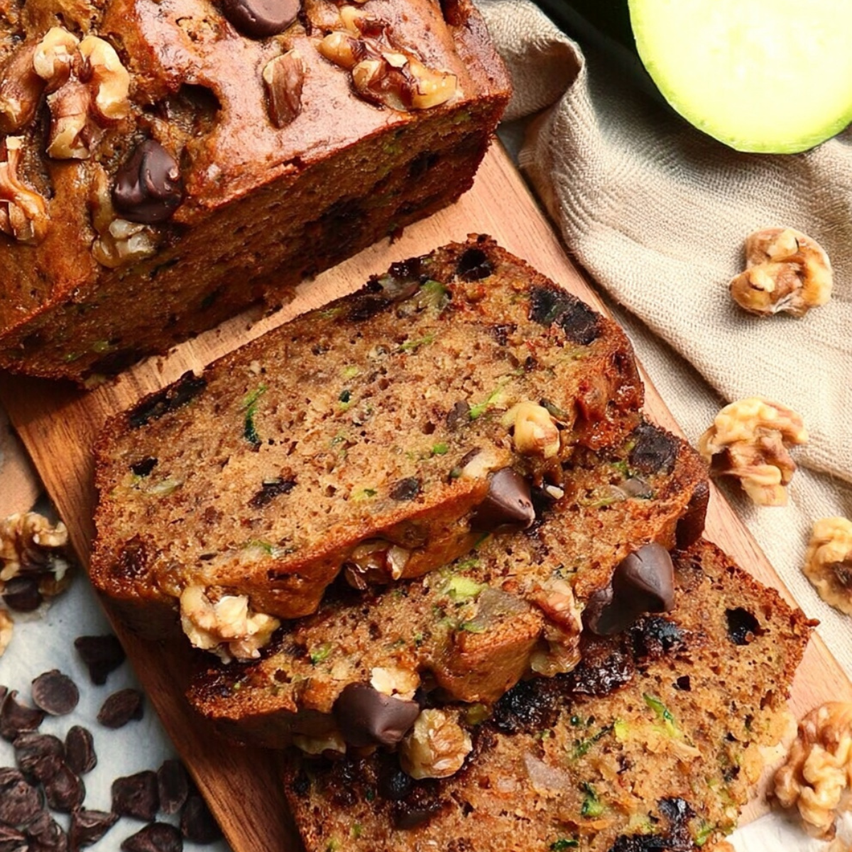 Walnut Chocolate Chip Zucchini Bread