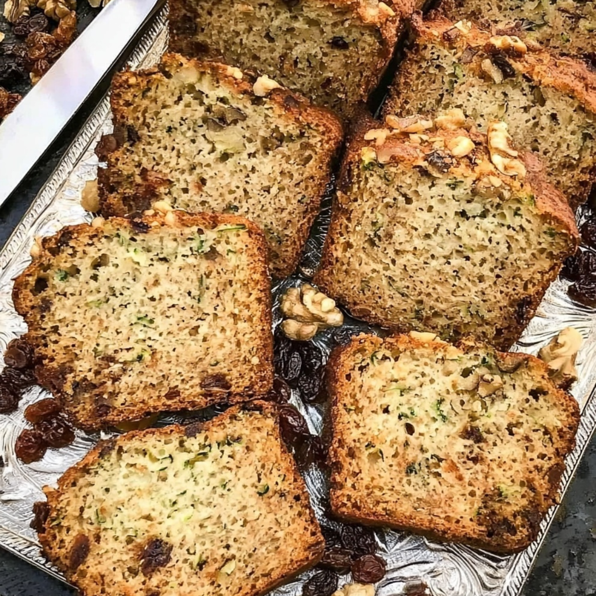 Walnut Zucchini Raisin Bread