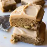 Zucchini Blondies with Penuche Fudge Frosting