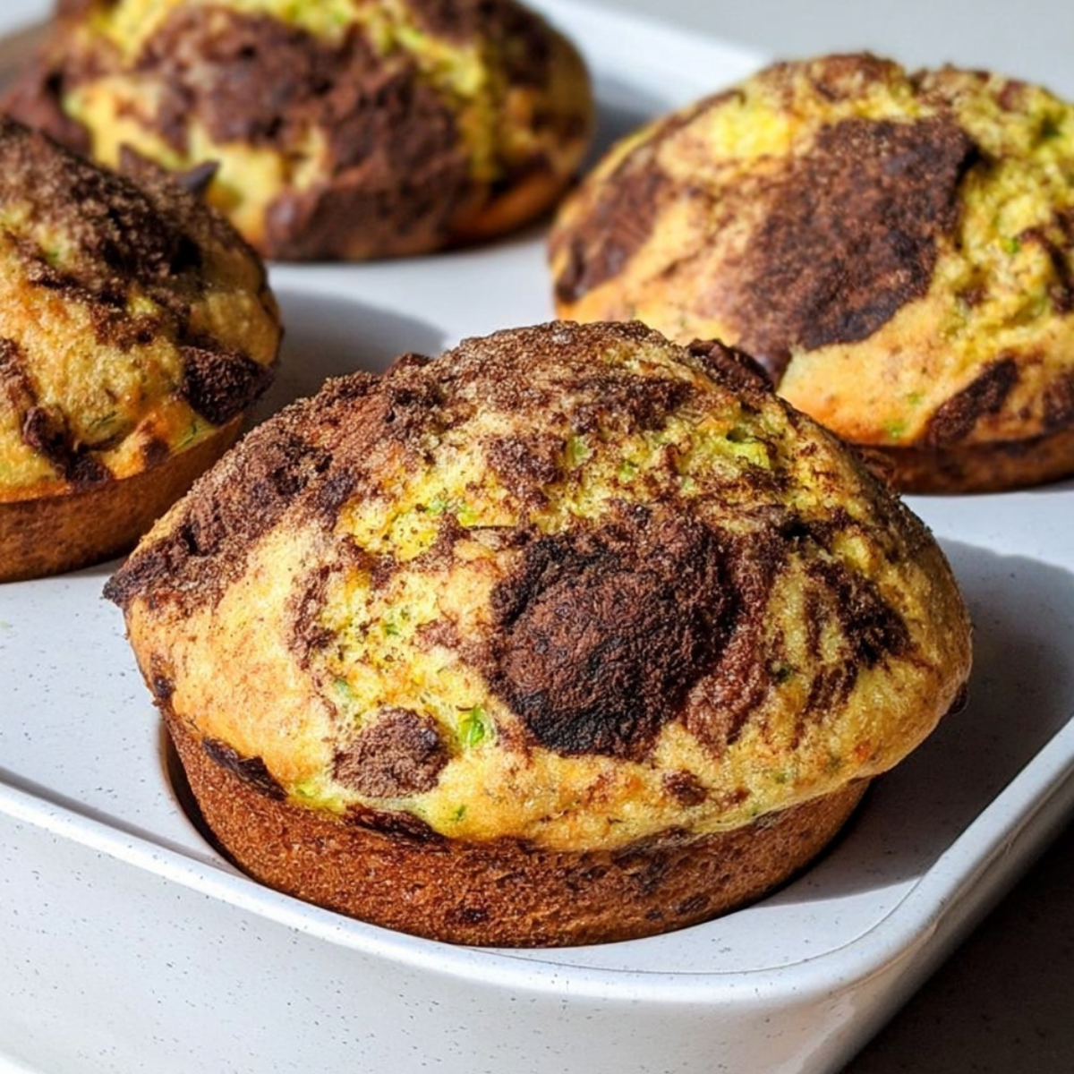 Zucchini Muffins with Cinnamon Chocolate