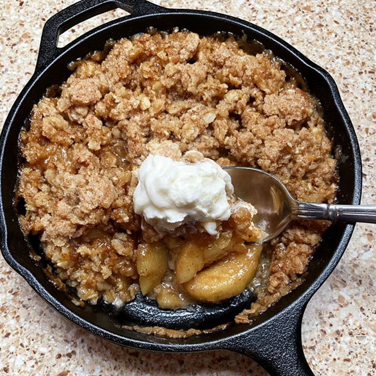 Apple Crumble Skillet Cookie