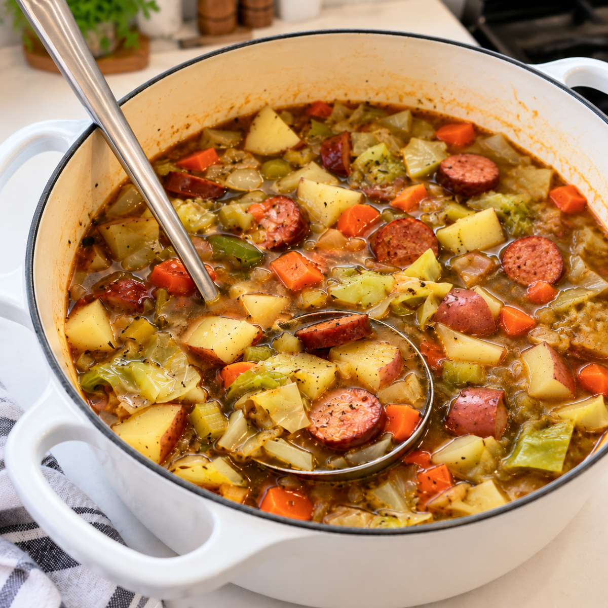 Cabbage, Sausage, and Potato Soup