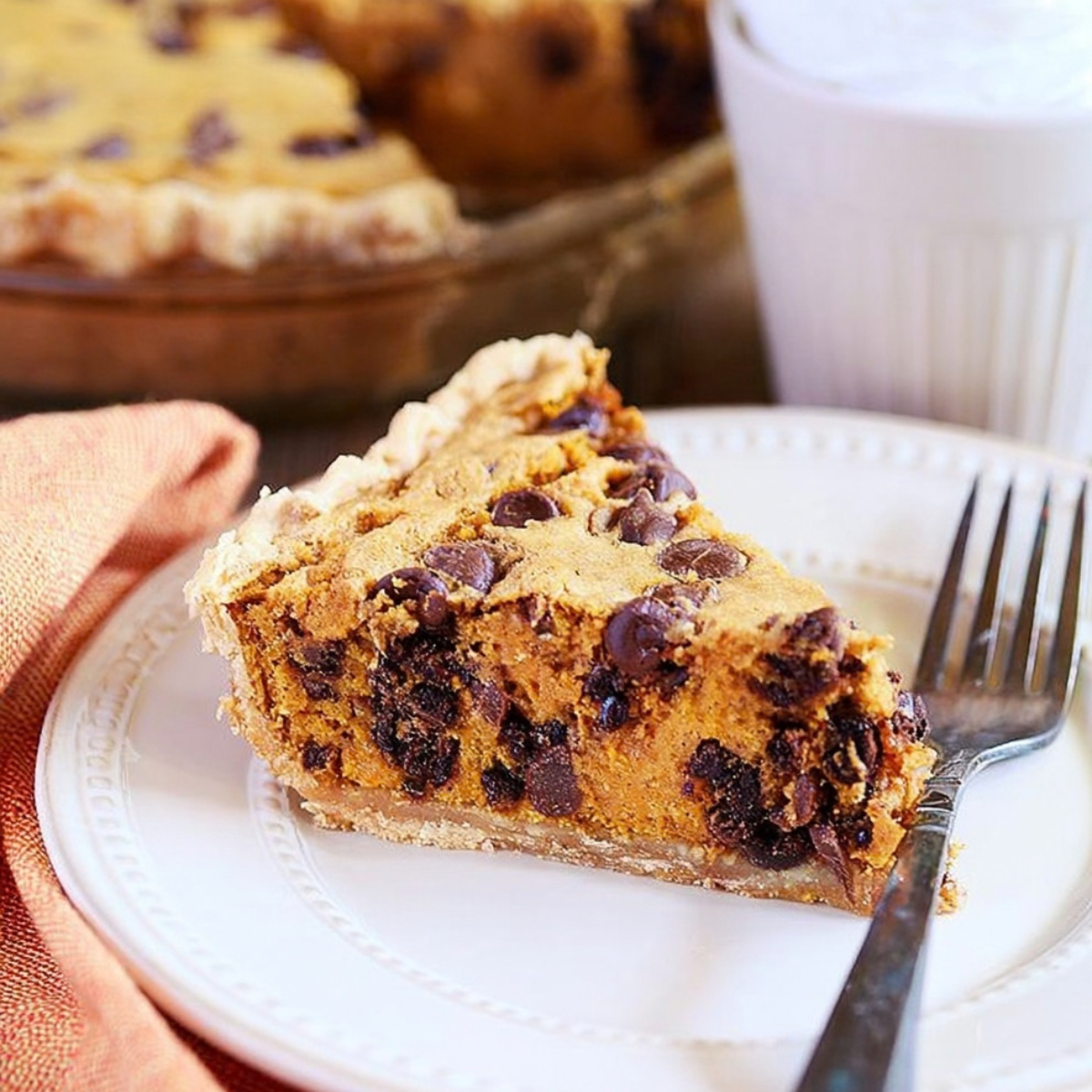 Deep Dish Pumpkin Chocolate Chip Cookie Pie