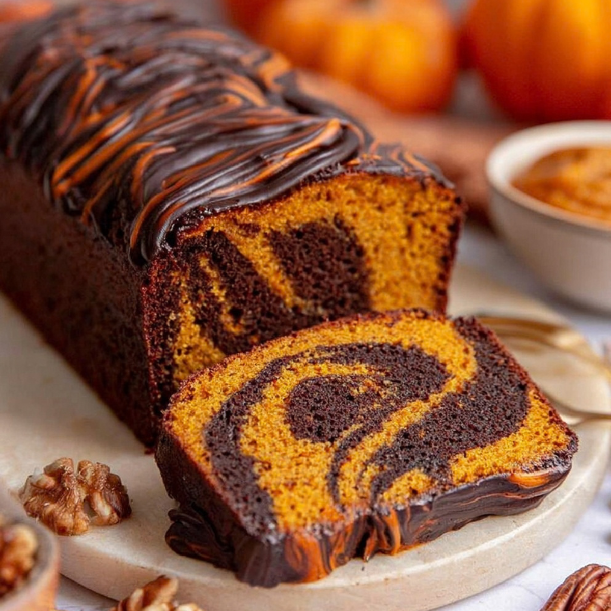 Pumpkin Marble Cake