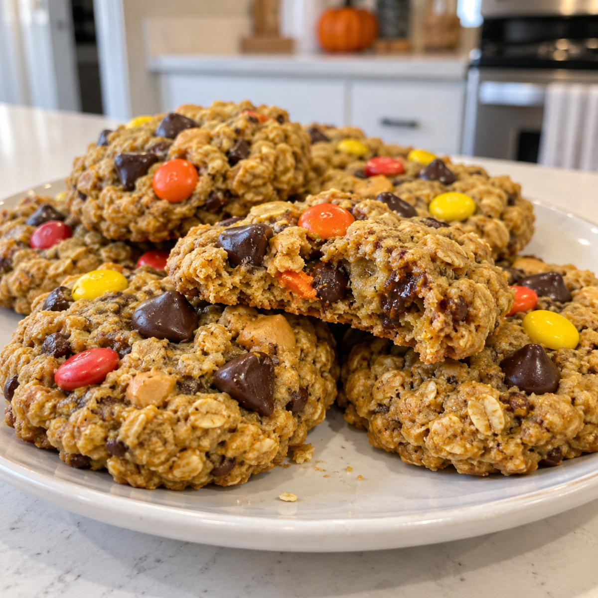 Pumpkin Spice Monster Cookies
