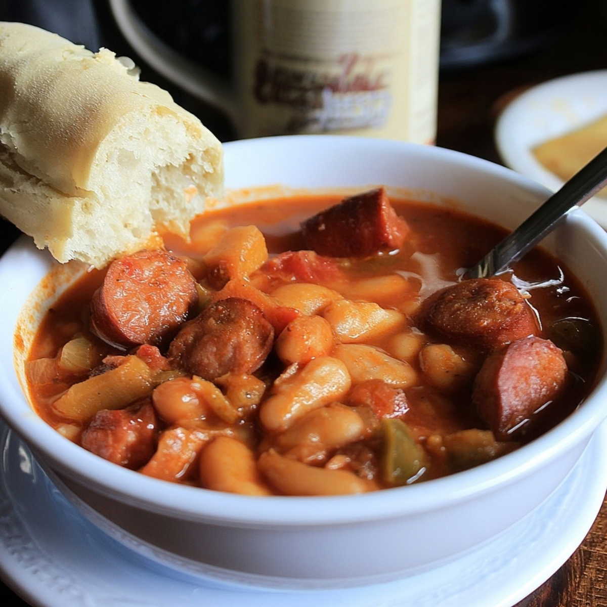 Slow Cooker Spicy Sausage and Bean Stew
