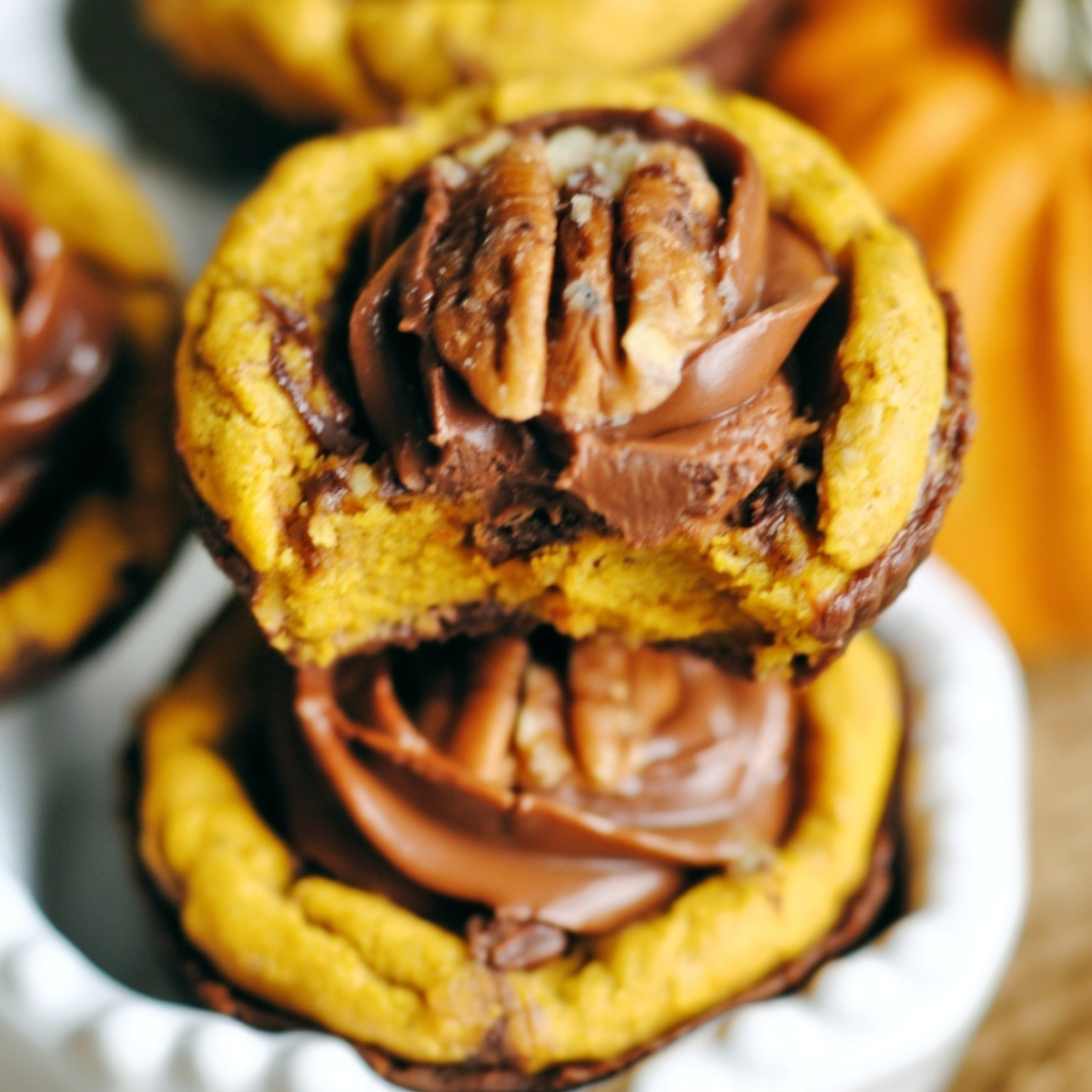 Turtle Pumpkin Cookie Cups
