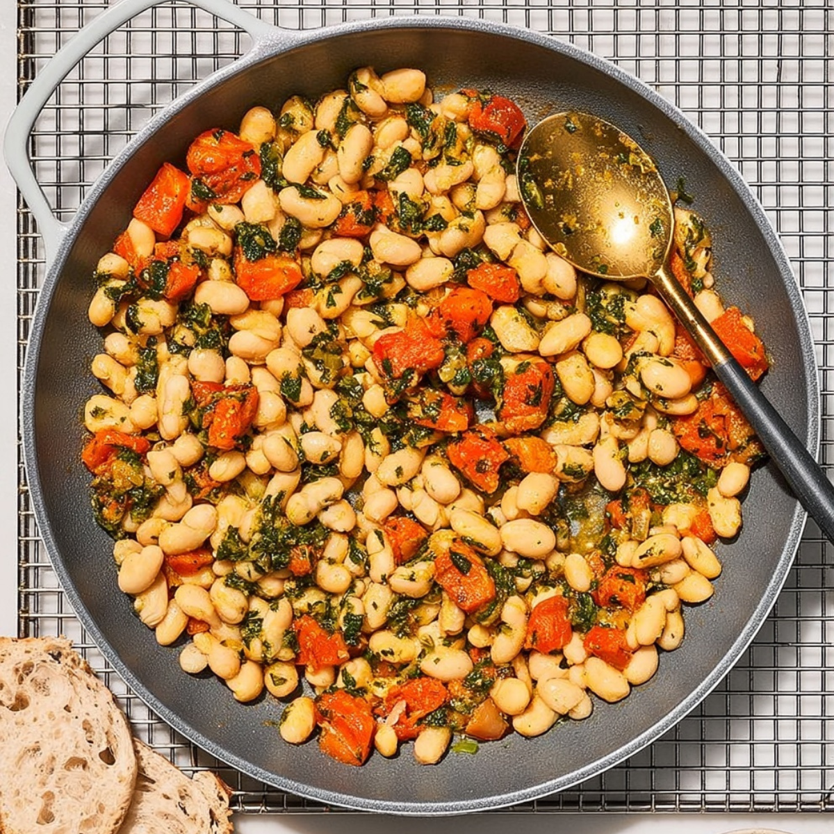 White Bean Skillet with Speedy Herb Sauce