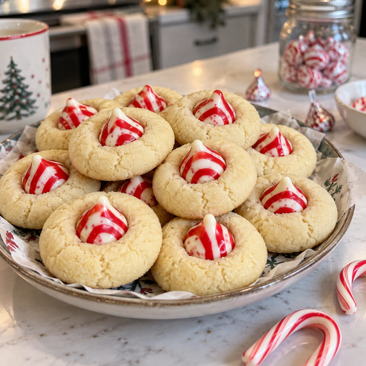 CANDY CANE KISS COOKIES