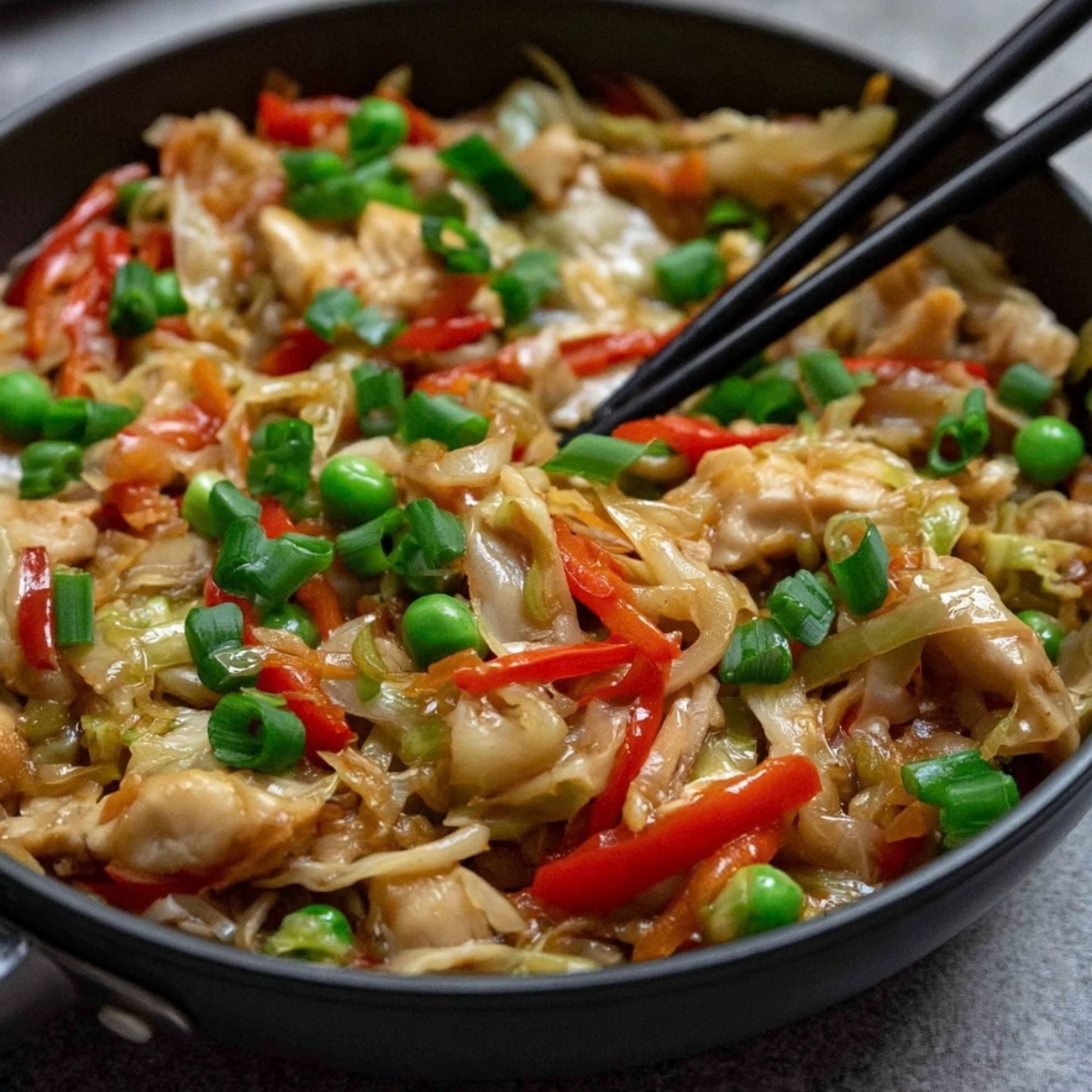 Chicken Cabbage Stir Fry Red Pepper,