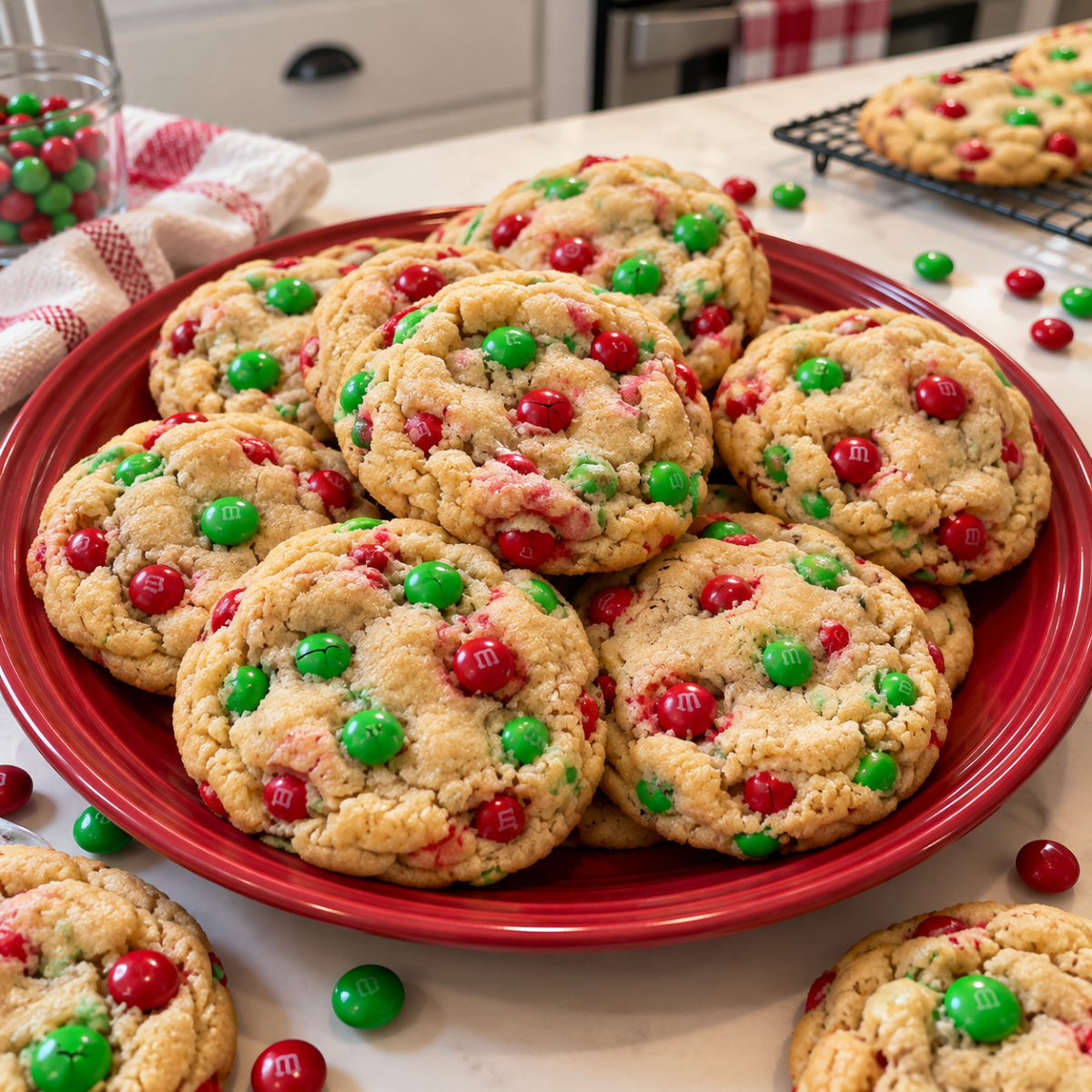 Christmas M&M Cookies
