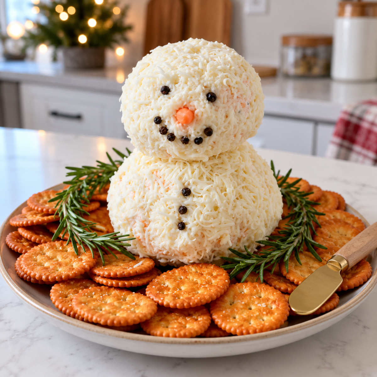 Christmas Snowman Cheese Ball