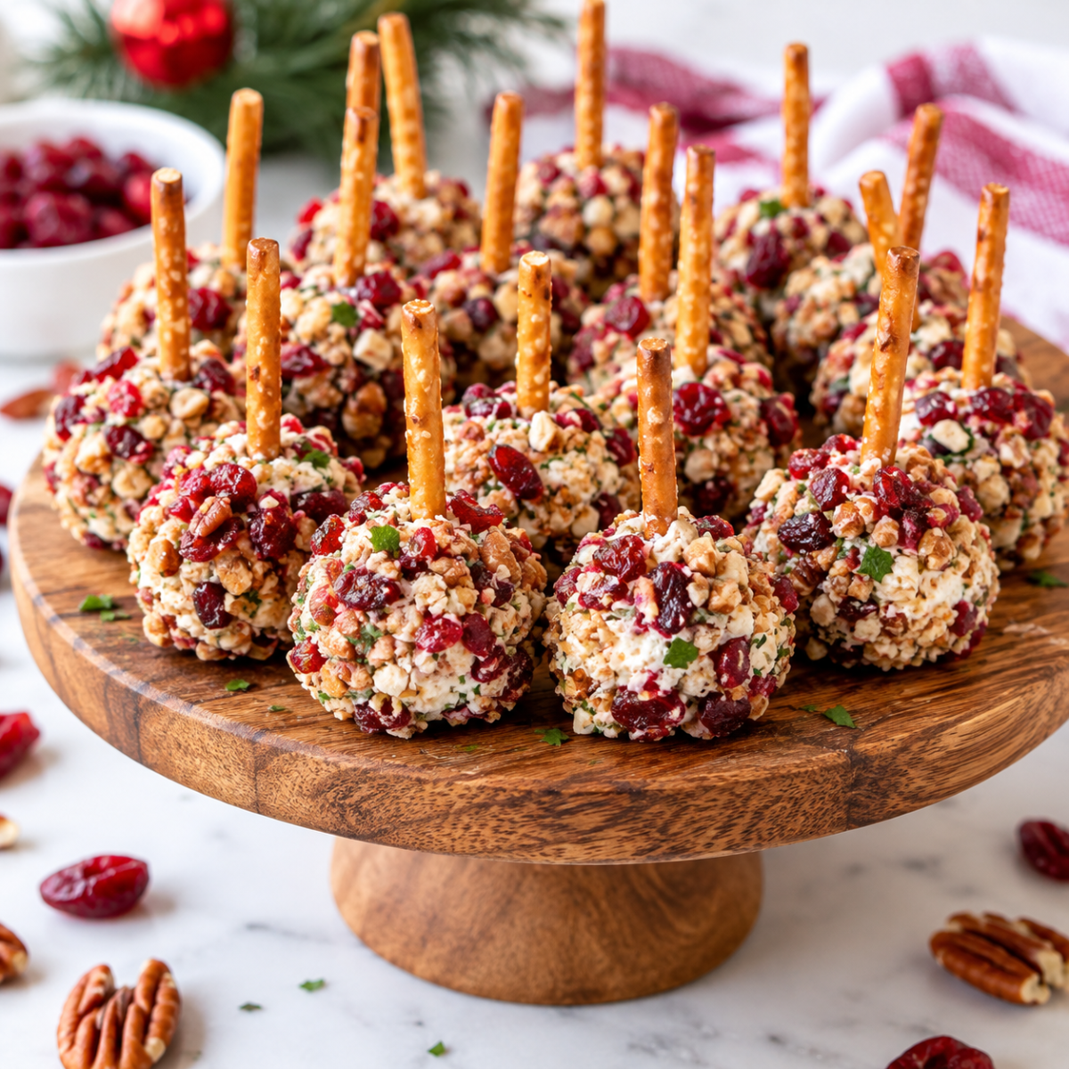 Cranberry Pecan Cheese Ball Bites