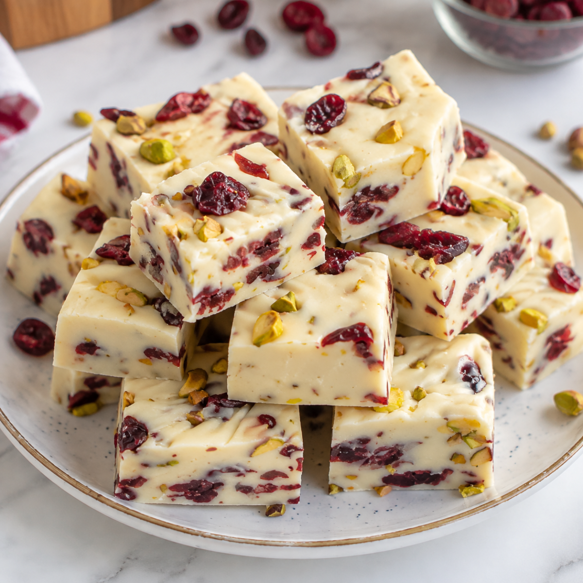 Cranberry White Chocolate Fudge