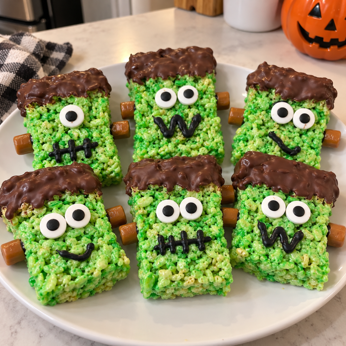 Frankenstein Rice Krispies Treats