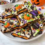 Halloween Candy Bark with Oreo Cookies