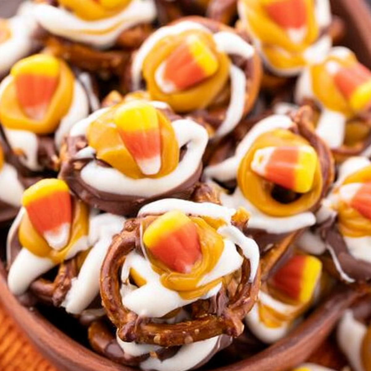 Halloween Caramel Pretzel Bites