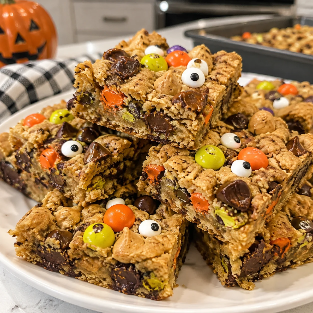 Halloween Monster Cookie Bars
