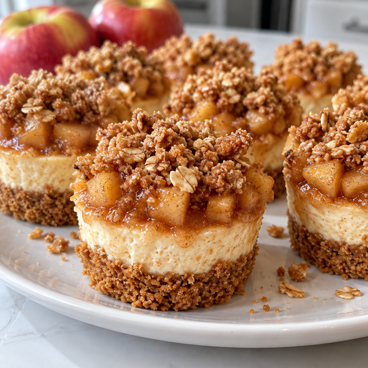 Mini Apple Crisp Cheesecakes