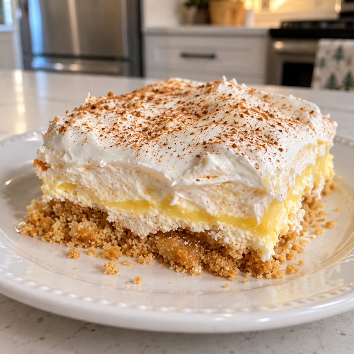 No-Bake Eggnog Lush